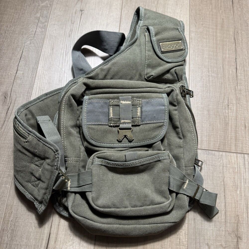 Eurosport Canvas Fanny Pack Travel Bag Utility Military Waist Pouch Buckles